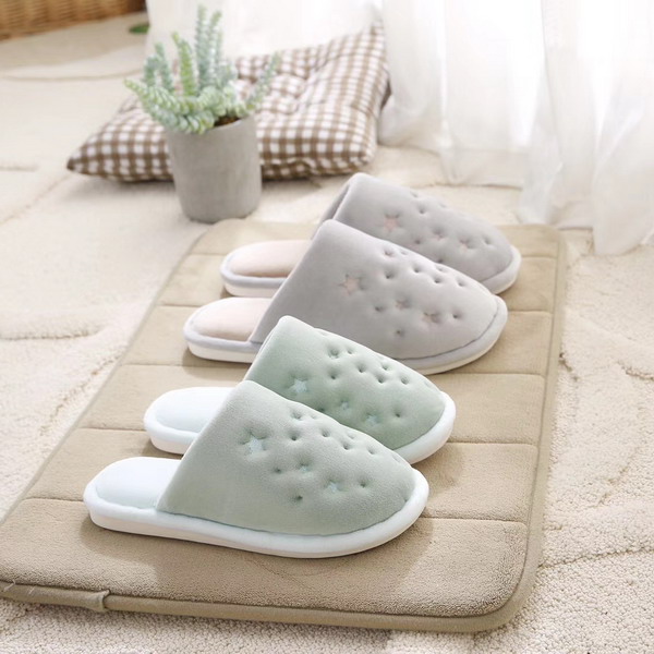 Men's Warm Slippers With Star Embroidery