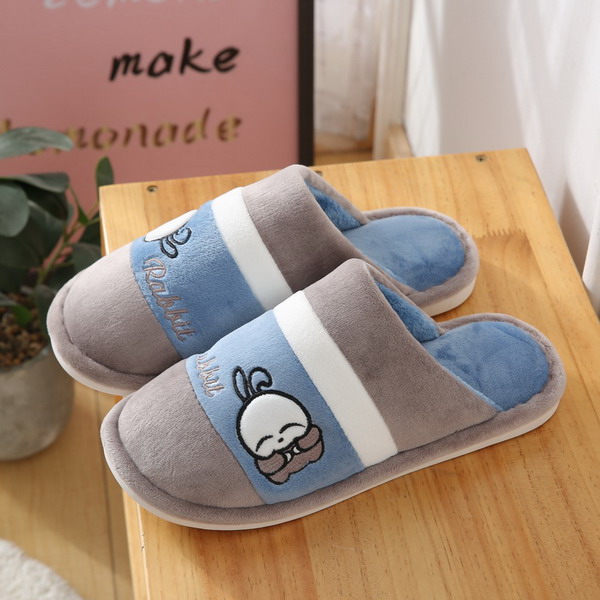 Men's Warm Slippers With Rabbit Embroidery