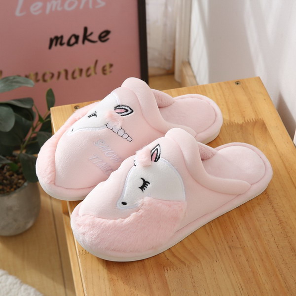Women's Warm Slippers With Unicorn Embroidery