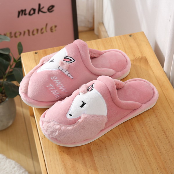 Women's Warm Slippers With Unicorn Embroidery