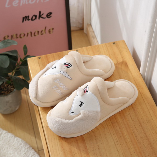 Women's Warm Slippers With Unicorn Embroidery