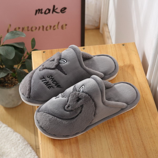 Men's Warm Slippers With Unicorn Embroidery