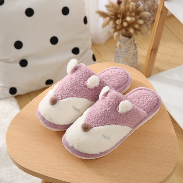 Women's Warm Slippers With Fox Embroidery
