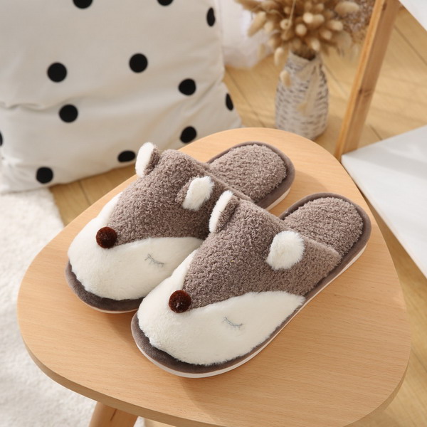 Men's Warm Slippers With Fox Embroidery