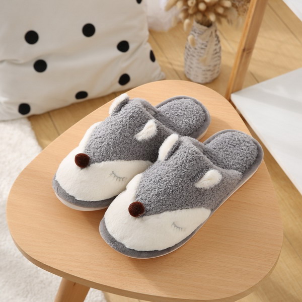 Men's Warm Slippers With Fox Embroidery