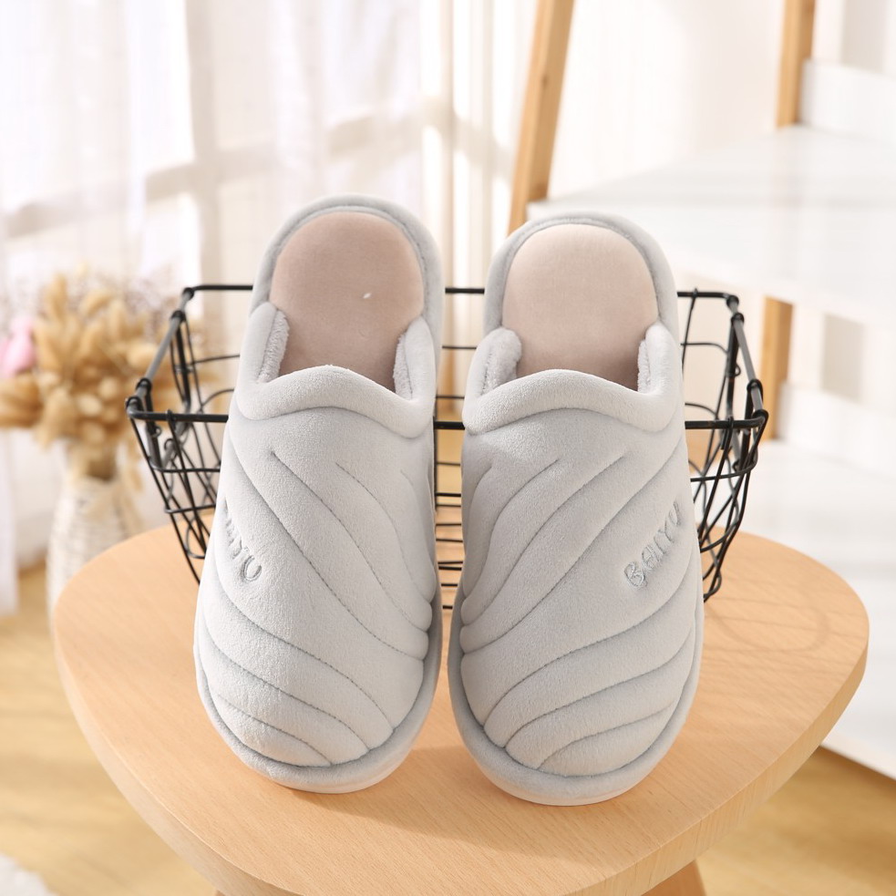 Men's Warm Slippers With Wrinkle Design