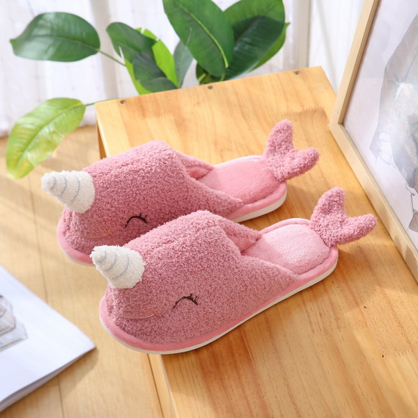 Women's Warm Slippers With Whale Design