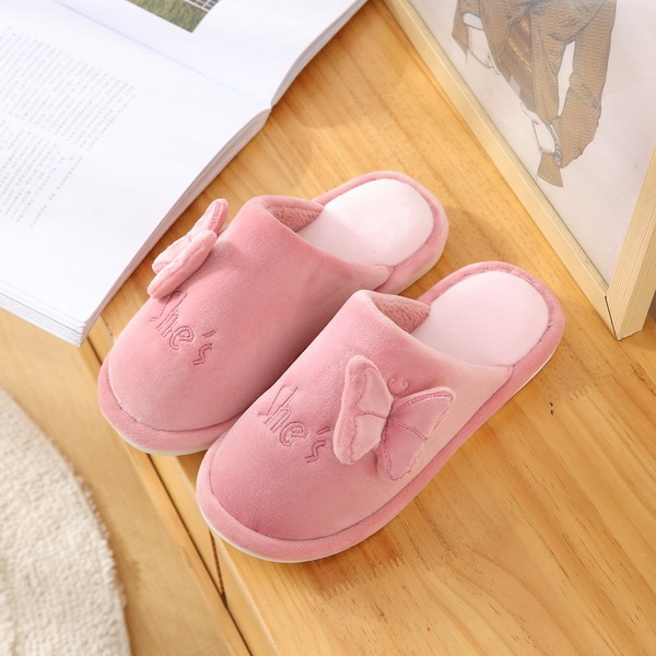 Women's Warm Slippers With Butterfly Embroidery