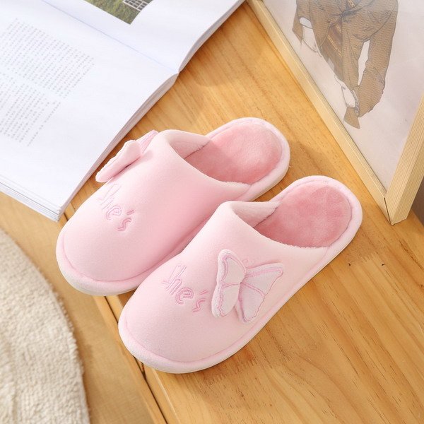 Women's Warm Slippers With Butterfly Embroidery