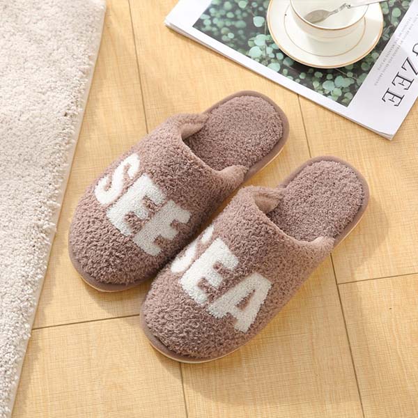 Men's Warm Slippers With SEE SEA Logo