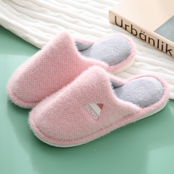 Women's Warm Slippers With Logo Embroidery