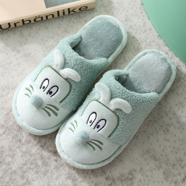 Women's Warm Slippers With Mickey Embroidery