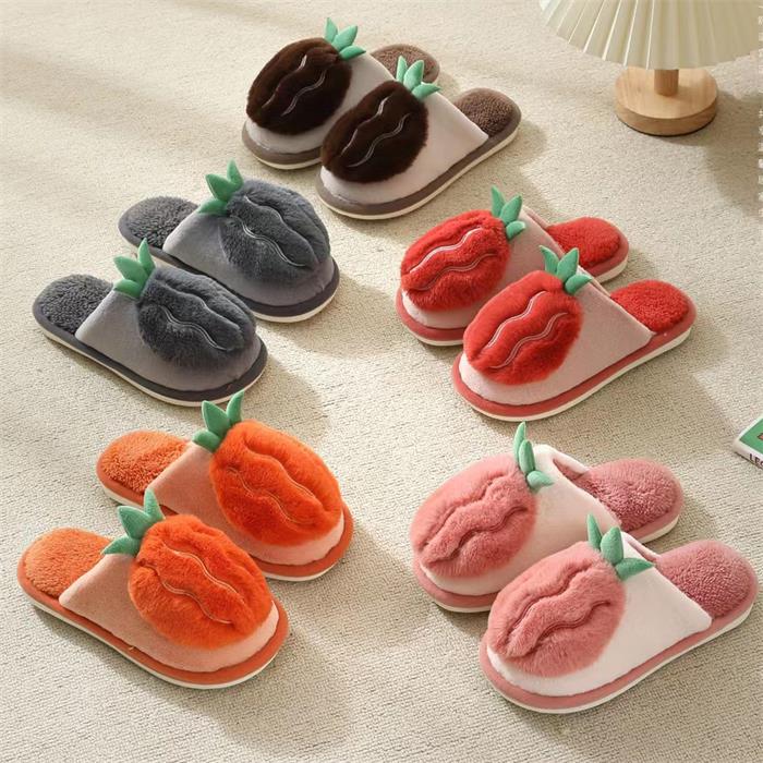 Women's Warm Slippers With Watermelon Embroidery