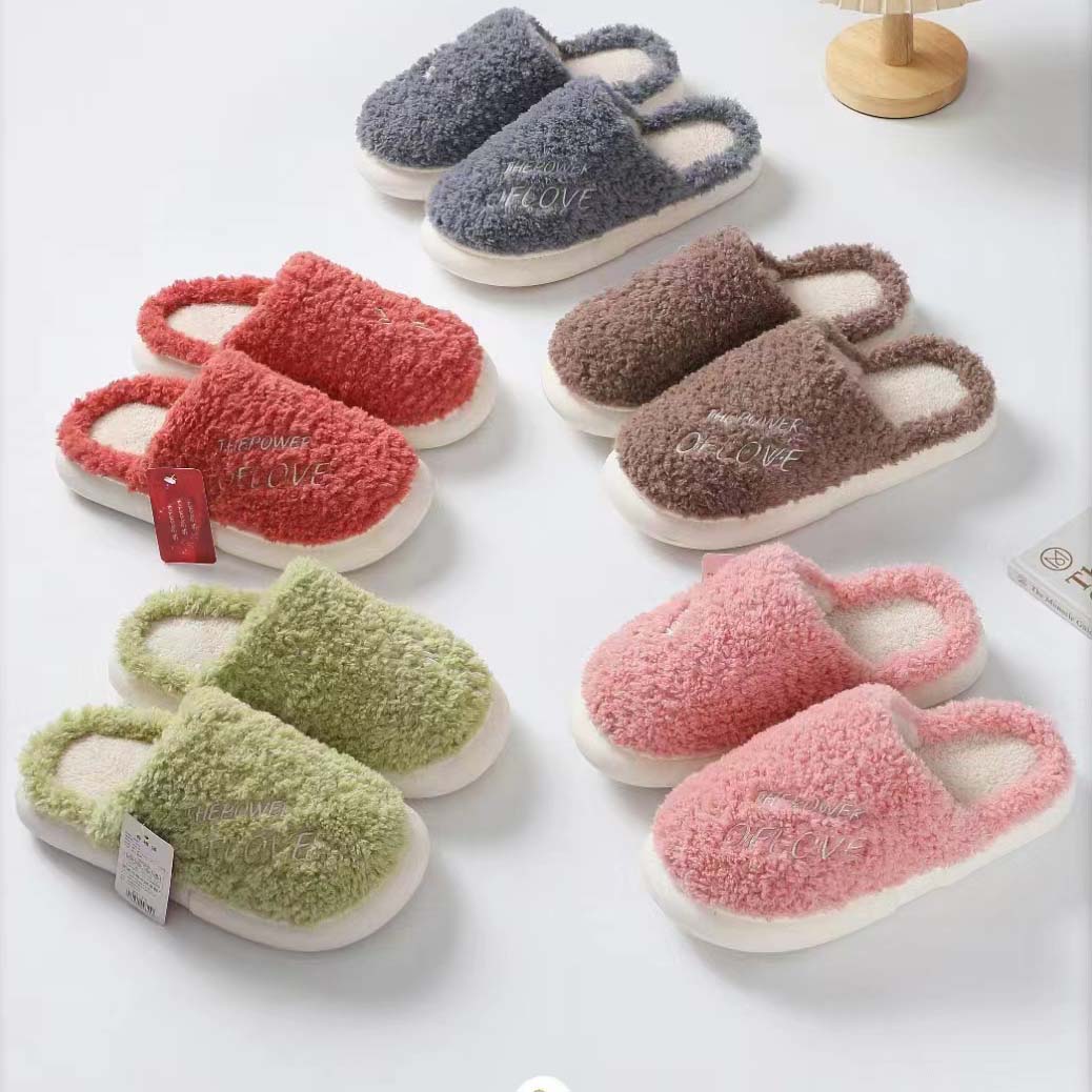 Women's Warm Slippers With Logo Embroidery