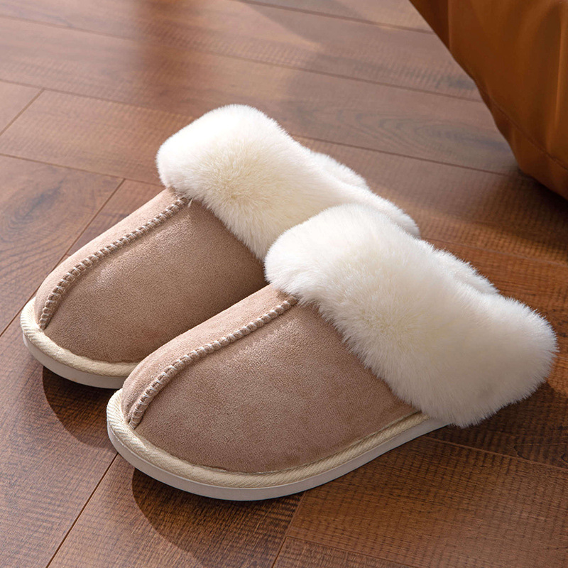 Men's Warm Slippers With Suede In Pure Color
