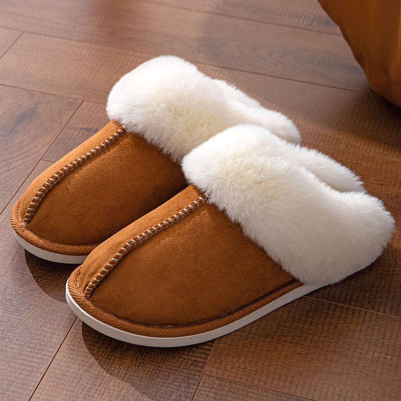 Men's Warm Slippers With Suede In Pure Color