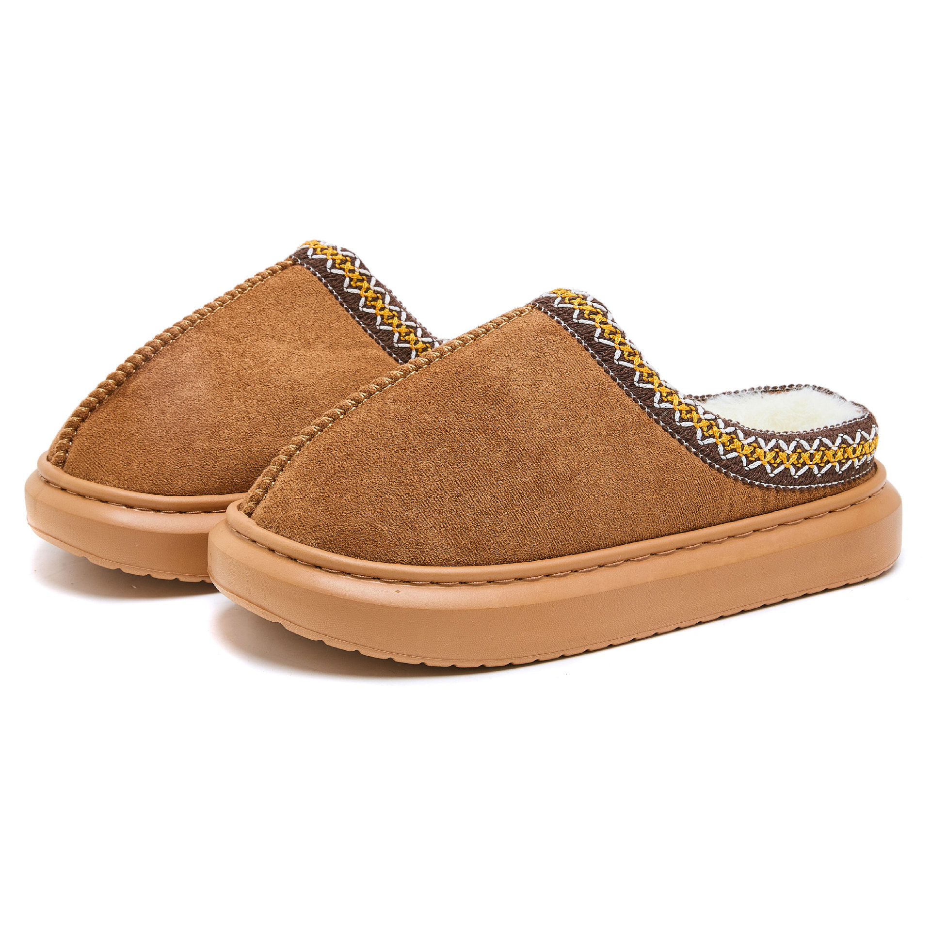 Women's Warm Slippers With Suede In Pure Color