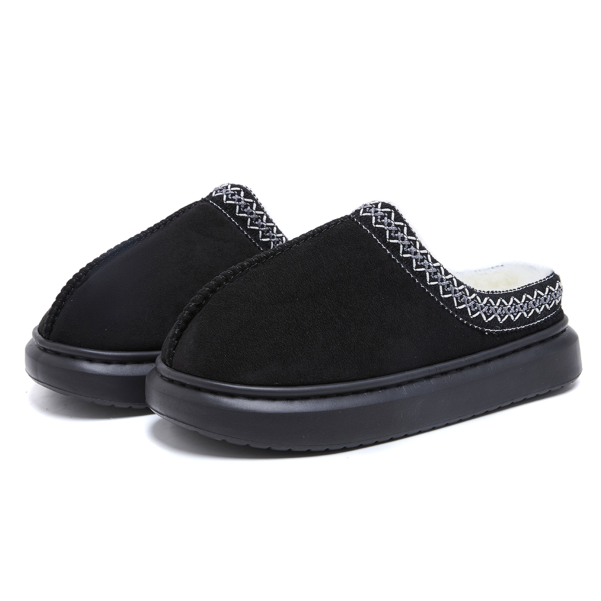 Men's Warm Slippers With Suede In Pure Color