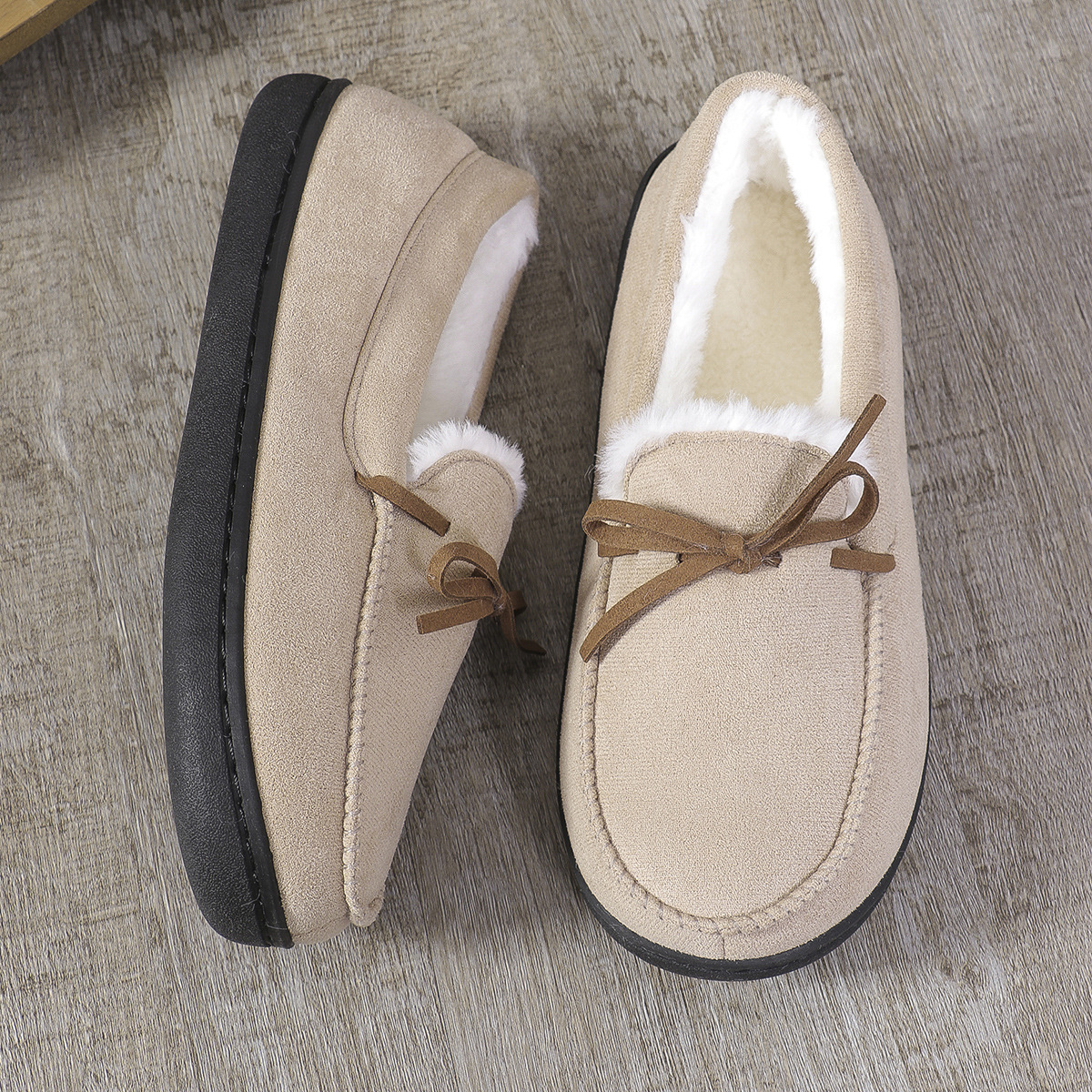 Women's Warm Slipper Shoes With Suede Upper Plush Inside