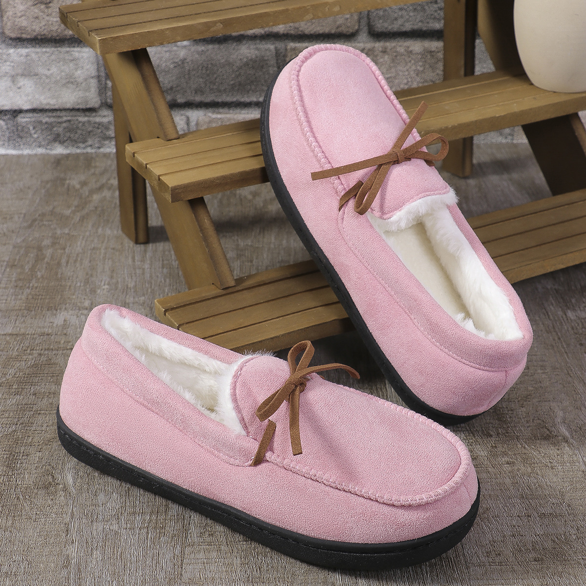Women's Warm Slipper Shoes With Suede Upper Plush Inside