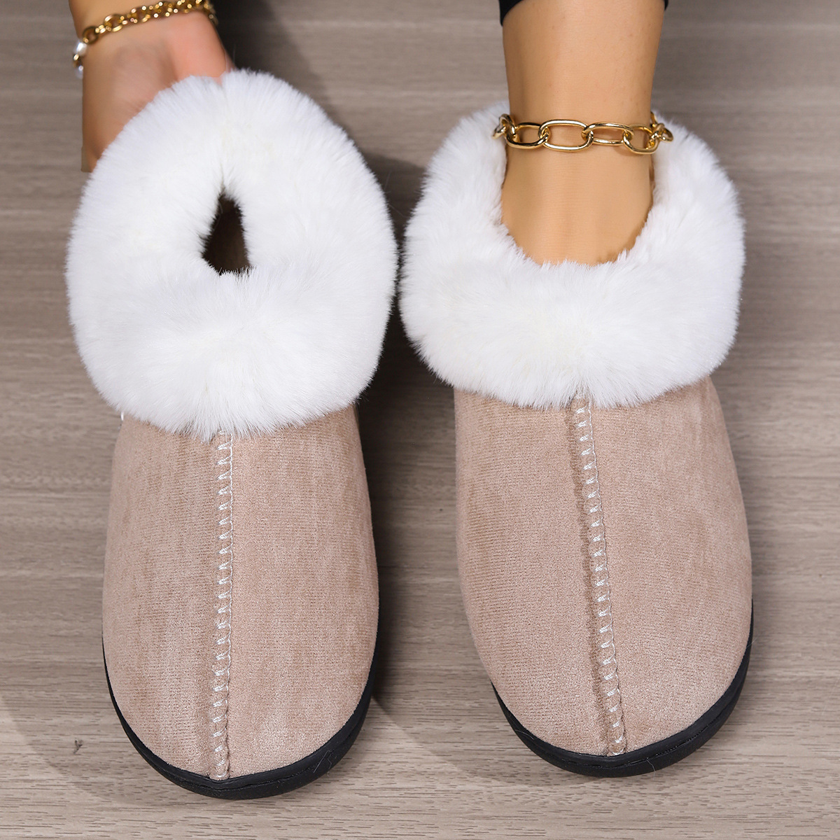 Winter Ladies Fashion Suede Slides Indoor Boots Slippers