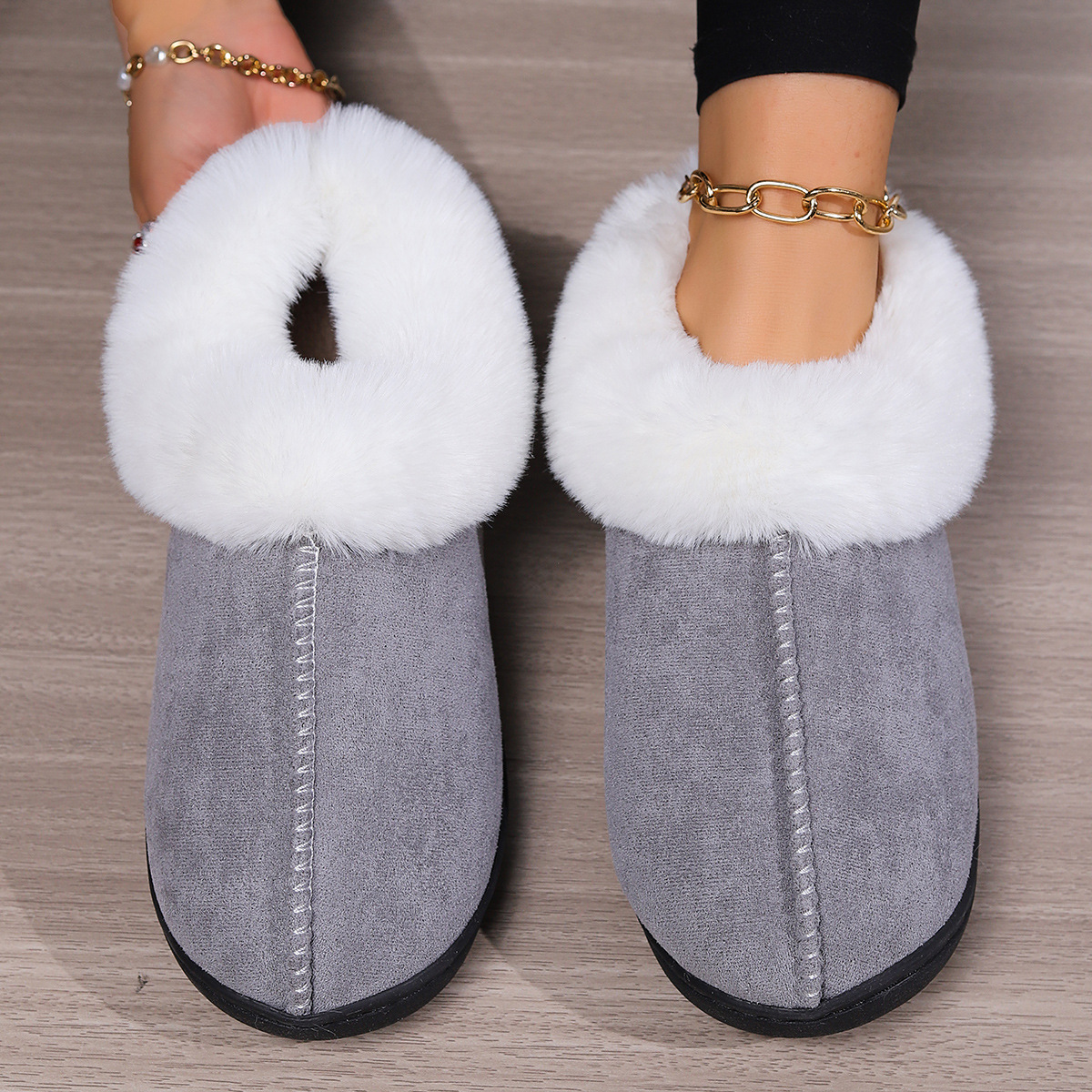 Winter Men's Fashion Suede Slides Indoor Boots Slippers