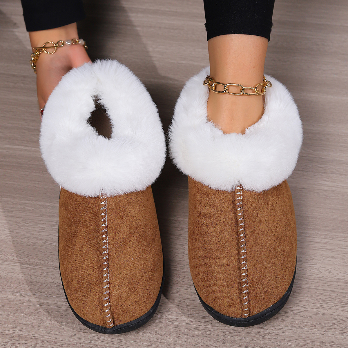 Winter Men's Fashion Suede Slides Indoor Boots Slippers