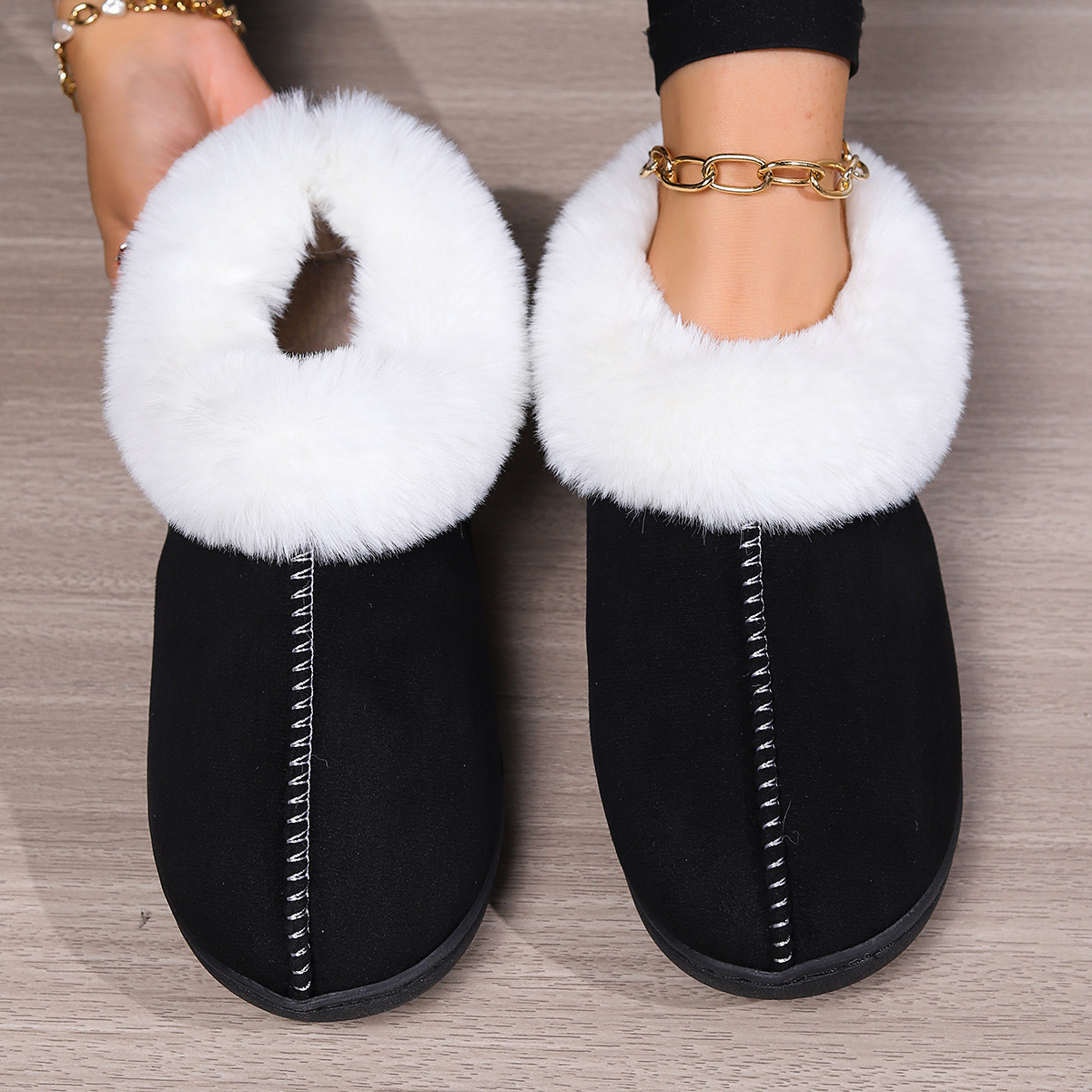 Winter Men's Fashion Suede Slides Indoor Boots Slippers