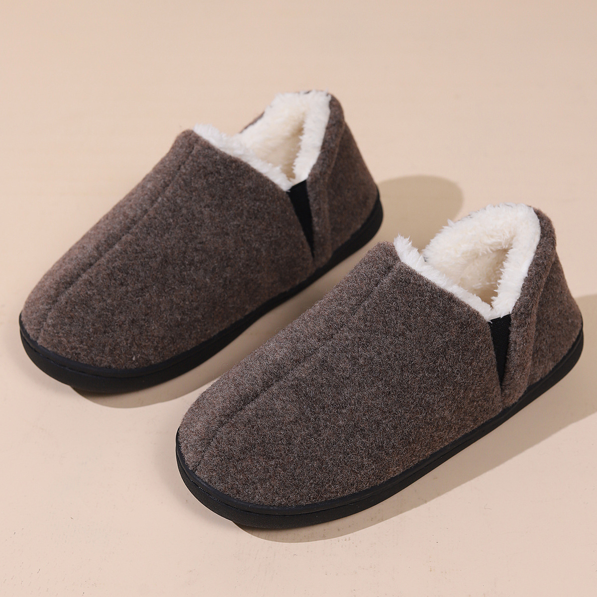 Winter Men's Fashion Woolen Slides Indoor Boots Slippers