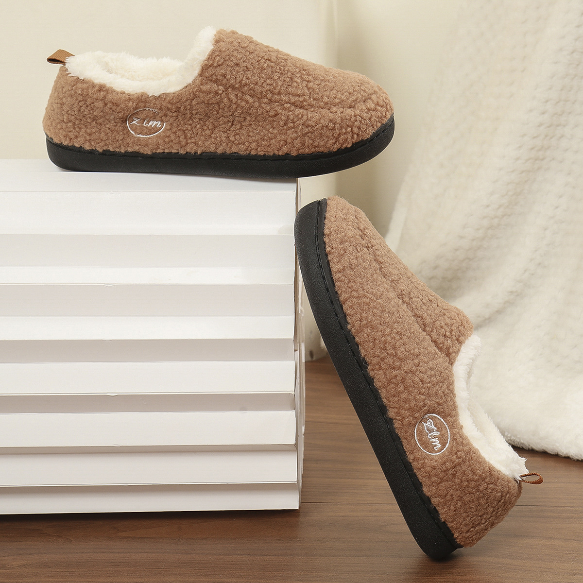 Women's Winter Warm Soft Outsole Indoor Slipper Shoes In Pure Color