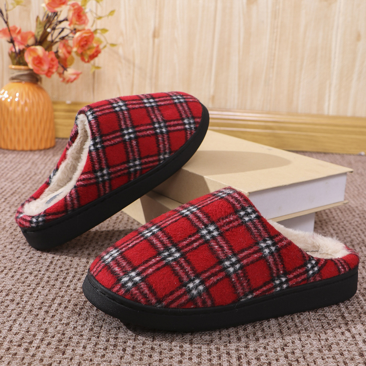 Retro Winter Women's Slippers With Plush Inside