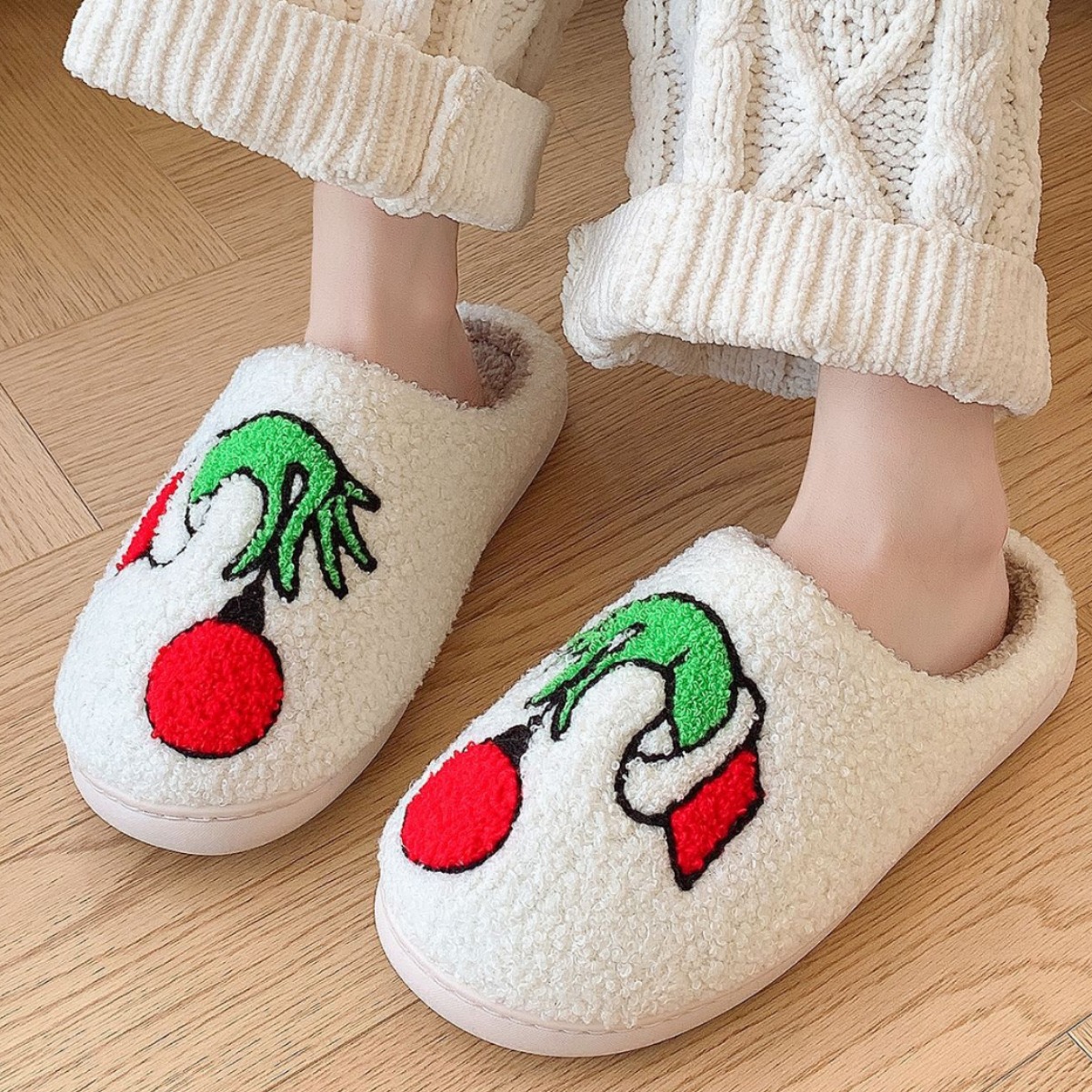 Halloween Design Winter Plush Warm Slippers For Male and Female
