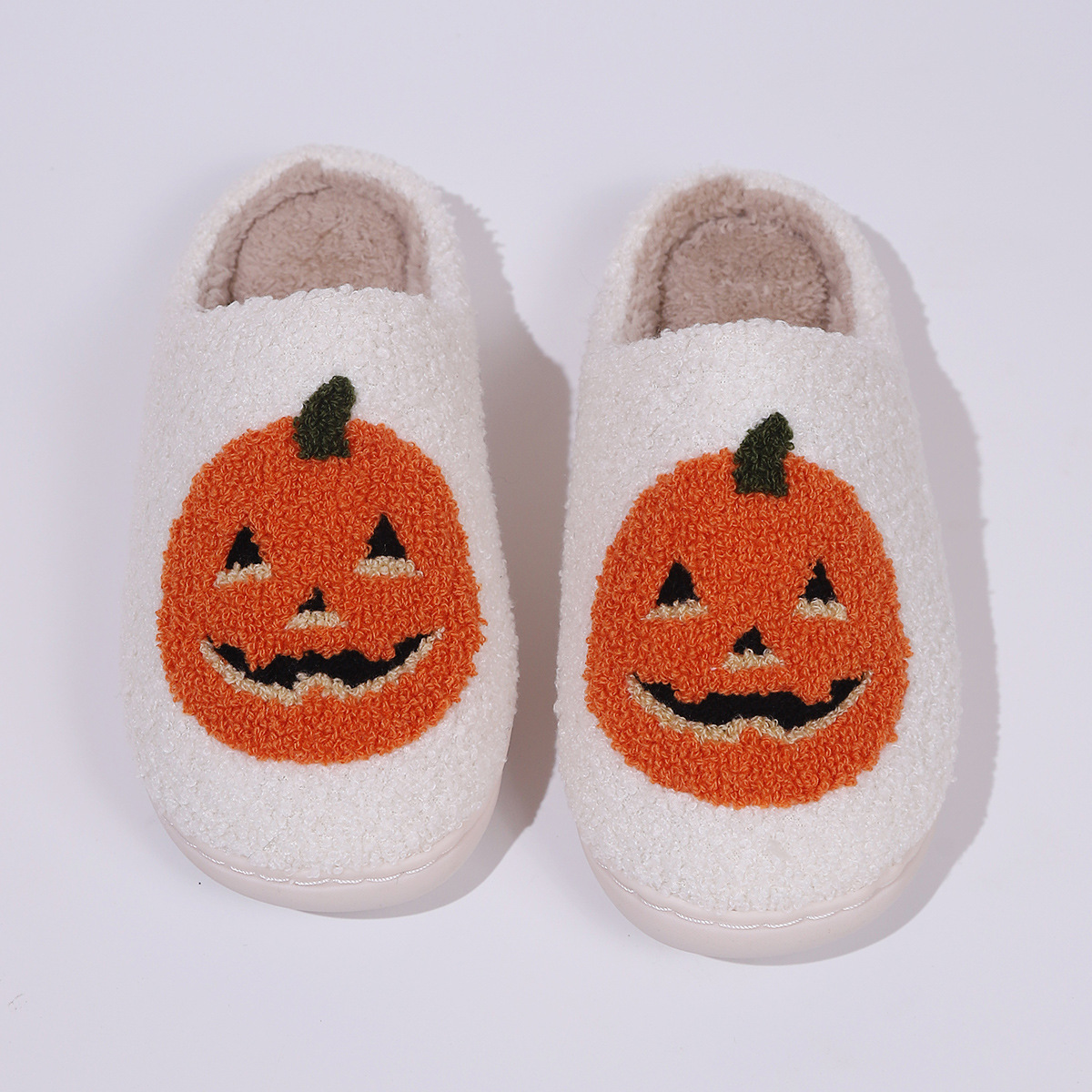 Halloween Design Winter Plush Warm Slippers For Male and Female