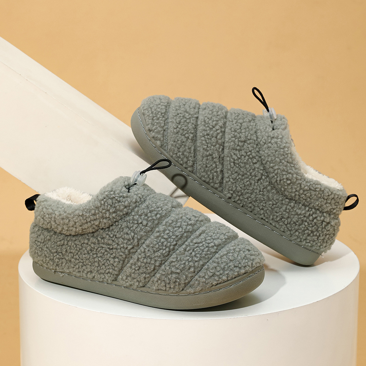 Men's Indoor Outdoor Winter Warm Slipper Shoes In Pure Color