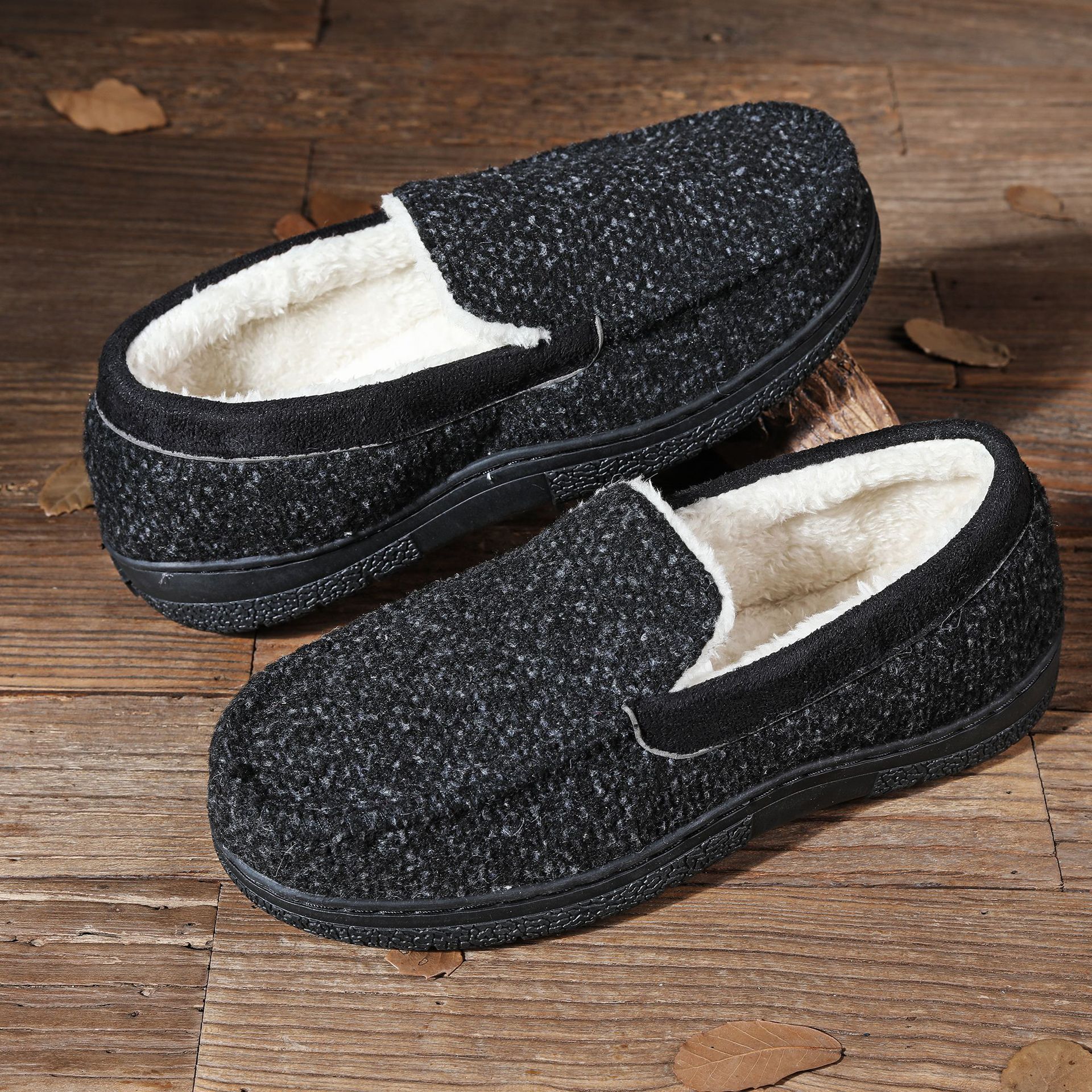 Men's Warm Moccasins Shoes With Plush Inside