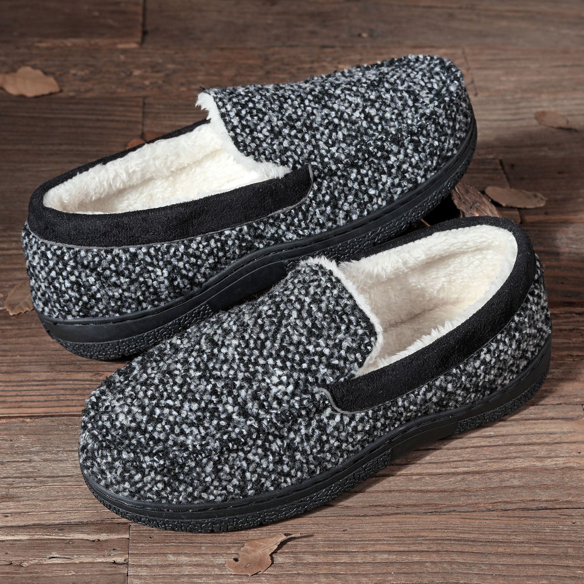Men's Warm Moccasins Shoes With Plush Inside