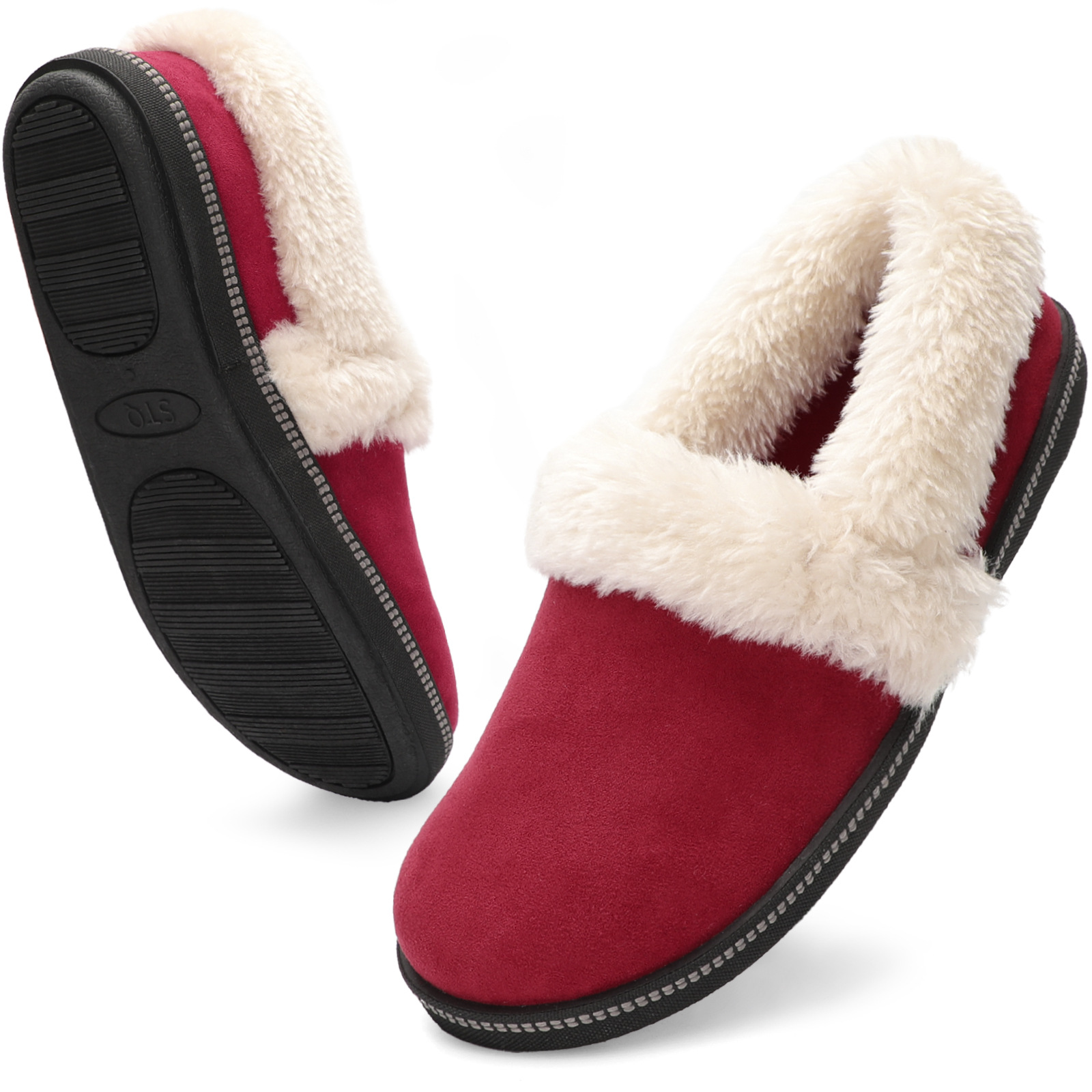 Women's Warm Shoes In Pure Color With White Plush Collar