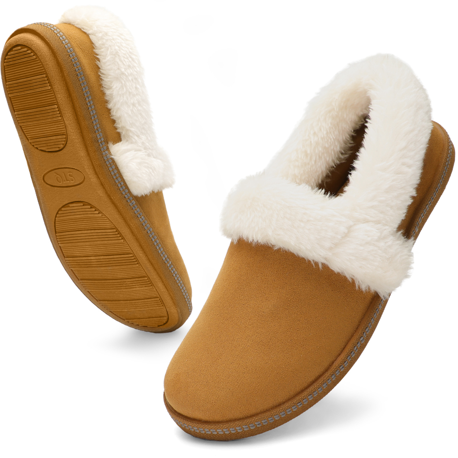 Women's Warm Shoes In Pure Color With White Plush Collar
