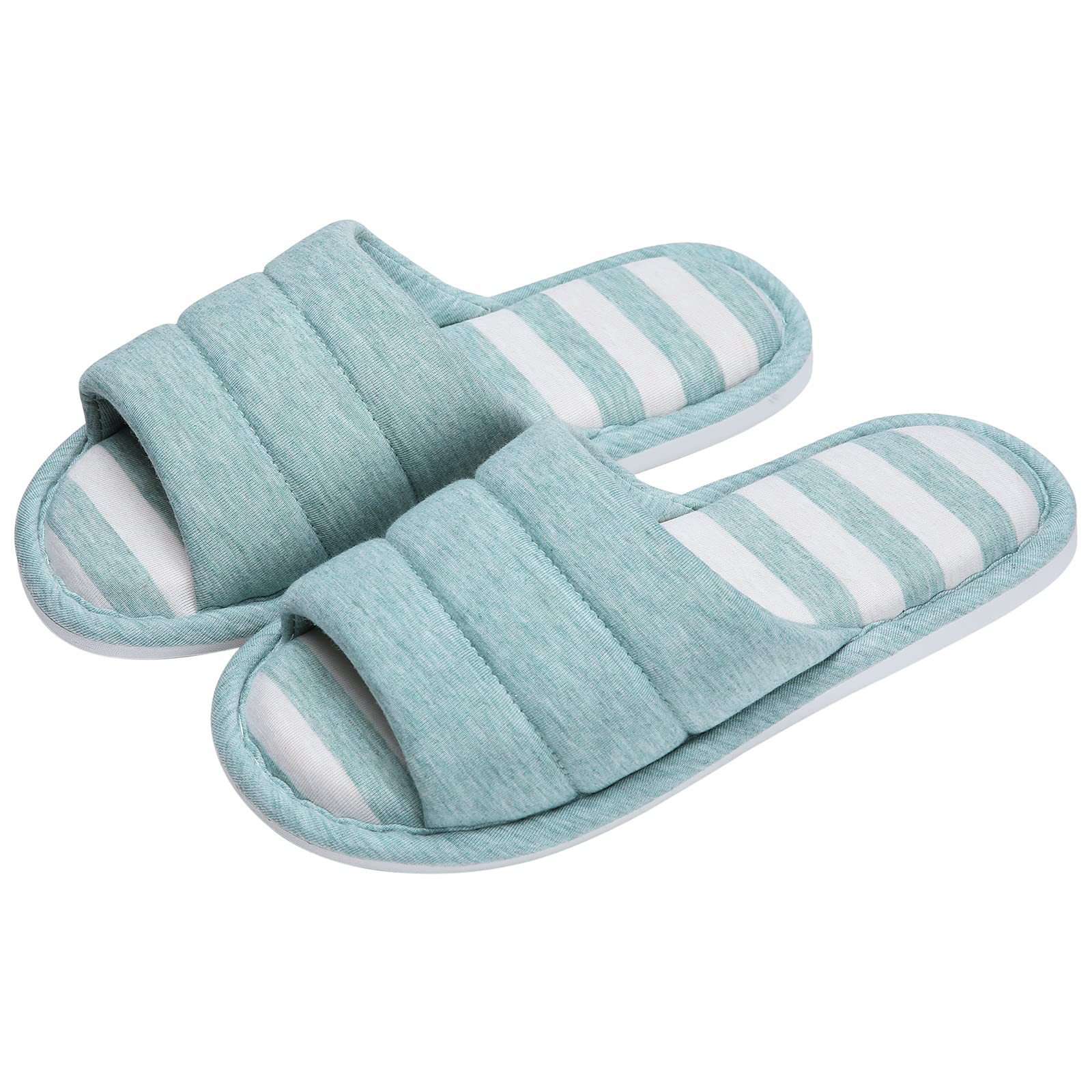 Women's Open Toe Slippers With Cotton Fabric Upper Pure Color