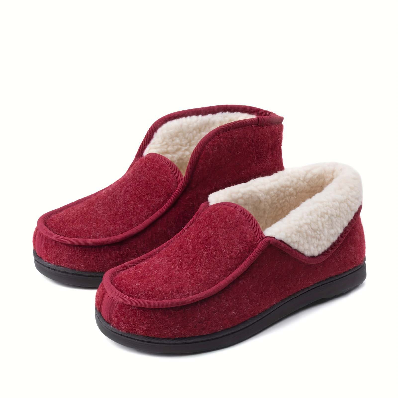 Men's Warm Moccasins Shoes In Pure Color With Plush Inside High Collar