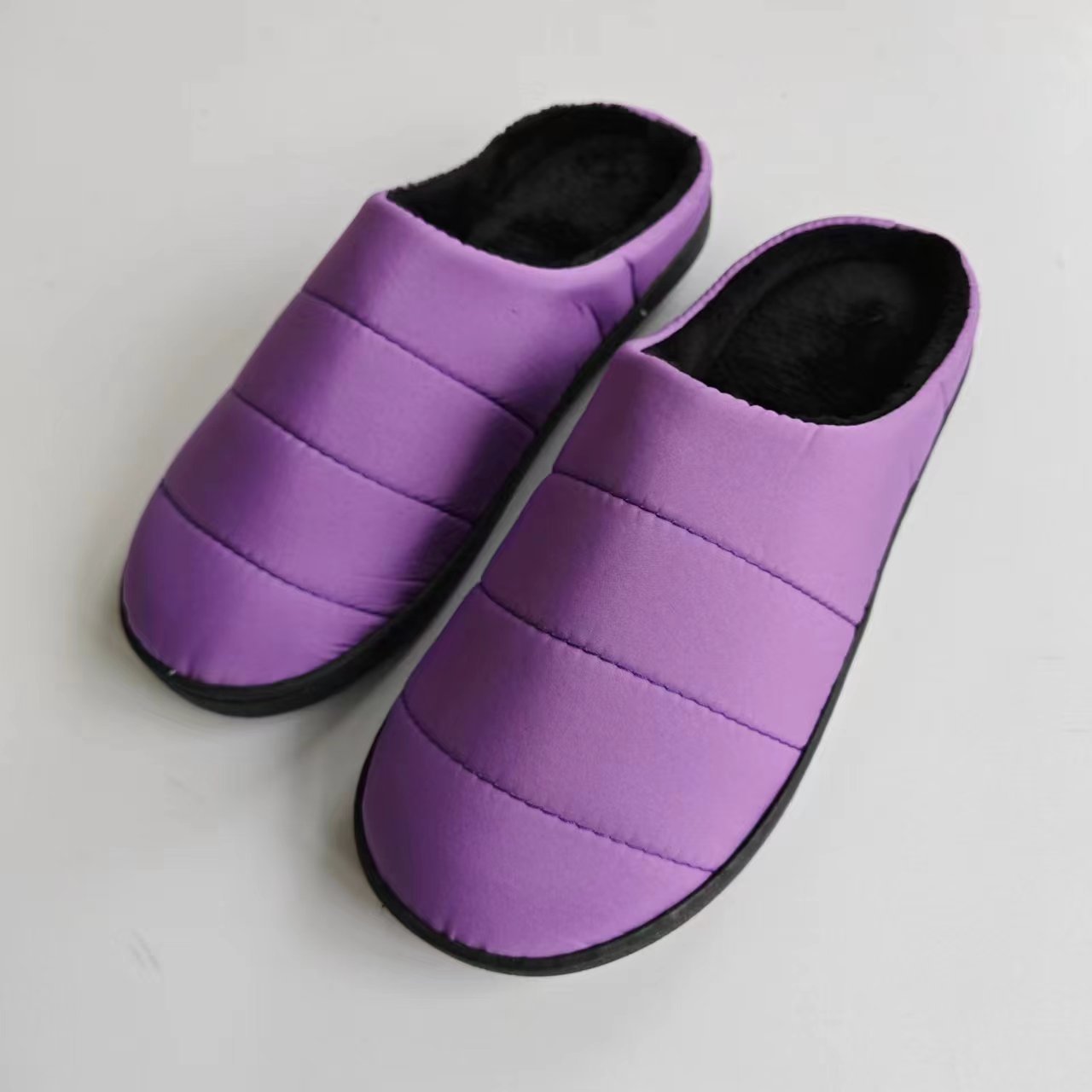 Women's Warm Slippers Fabric Upper In Pure Color