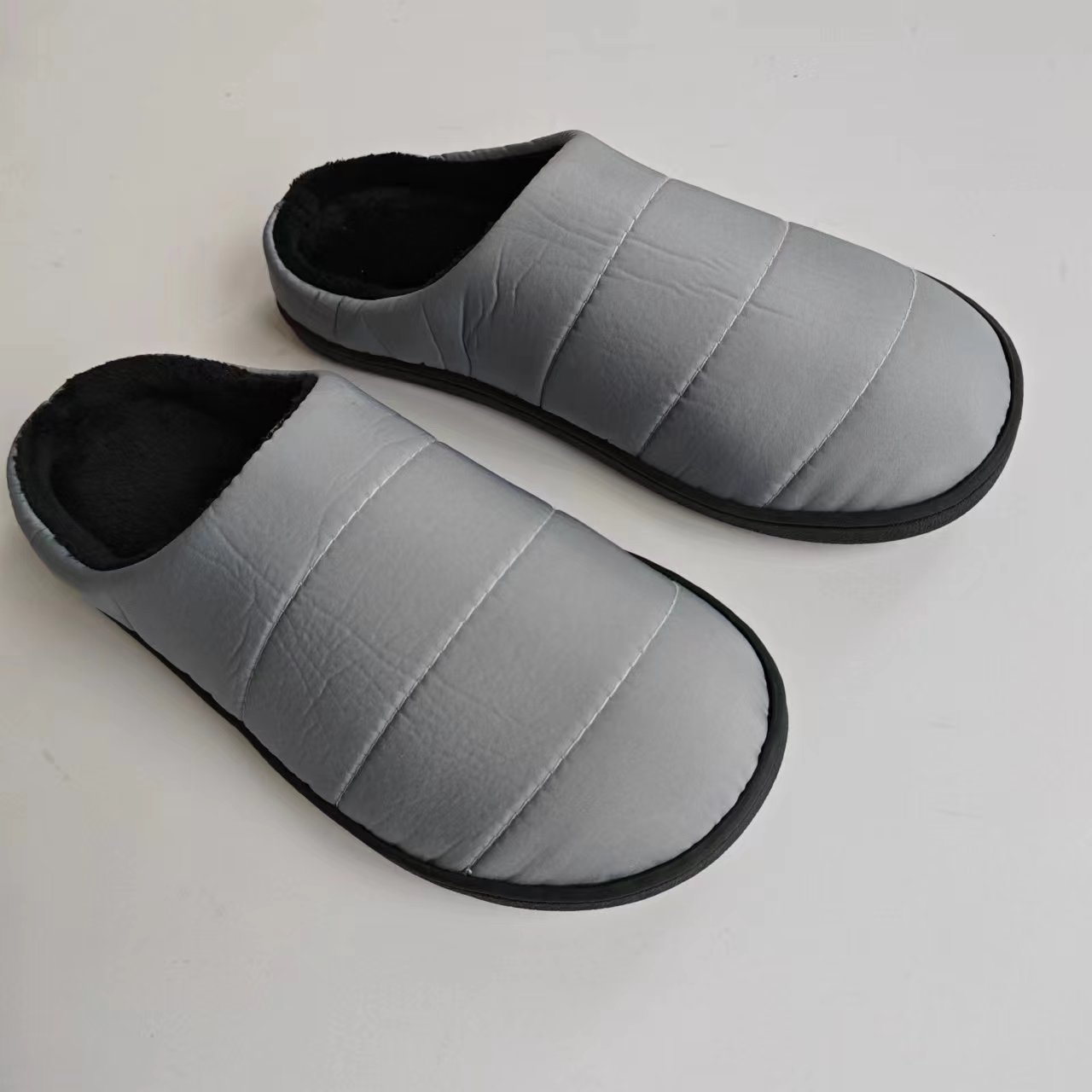 Men's Warm Slippers Fabric Upper In Pure Color