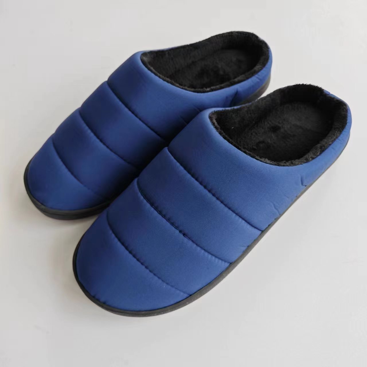 Men's Warm Slippers Fabric Upper In Pure Color