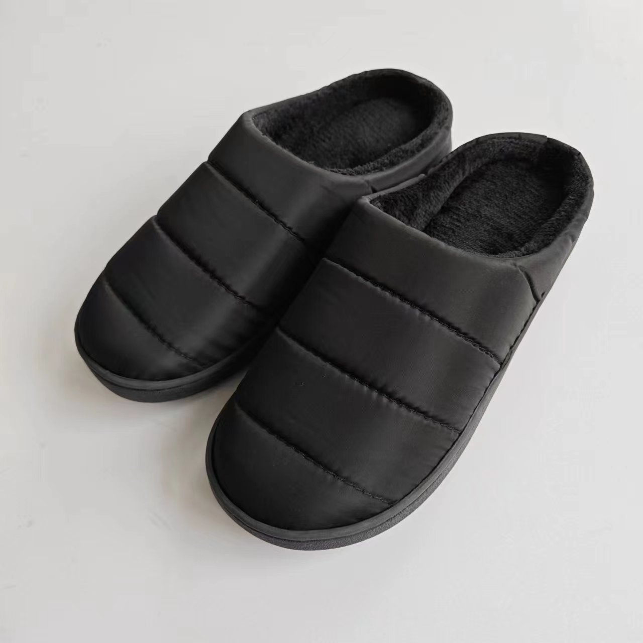 Men's Warm Slippers Fabric Upper In Pure Color