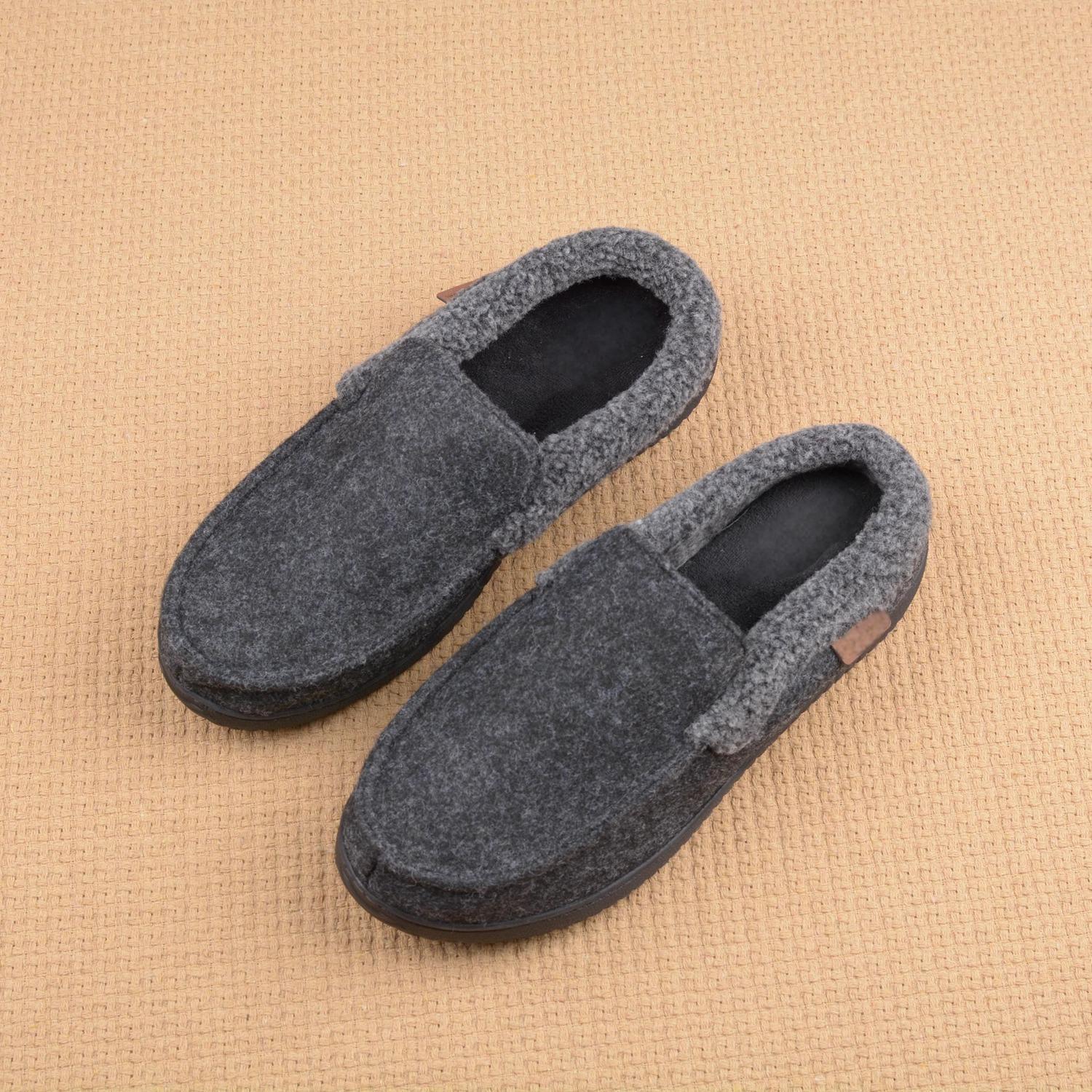 Men's Warm Moccasins Shoes In Pure Color With Plush Inside And Collar