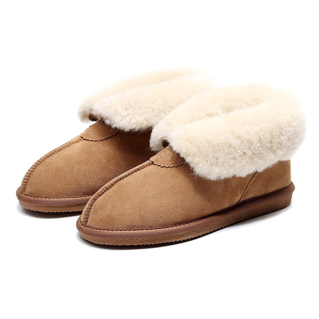 Women's Thick Soled Snow Boots With Plush Inside In Pure Color Plush Collar