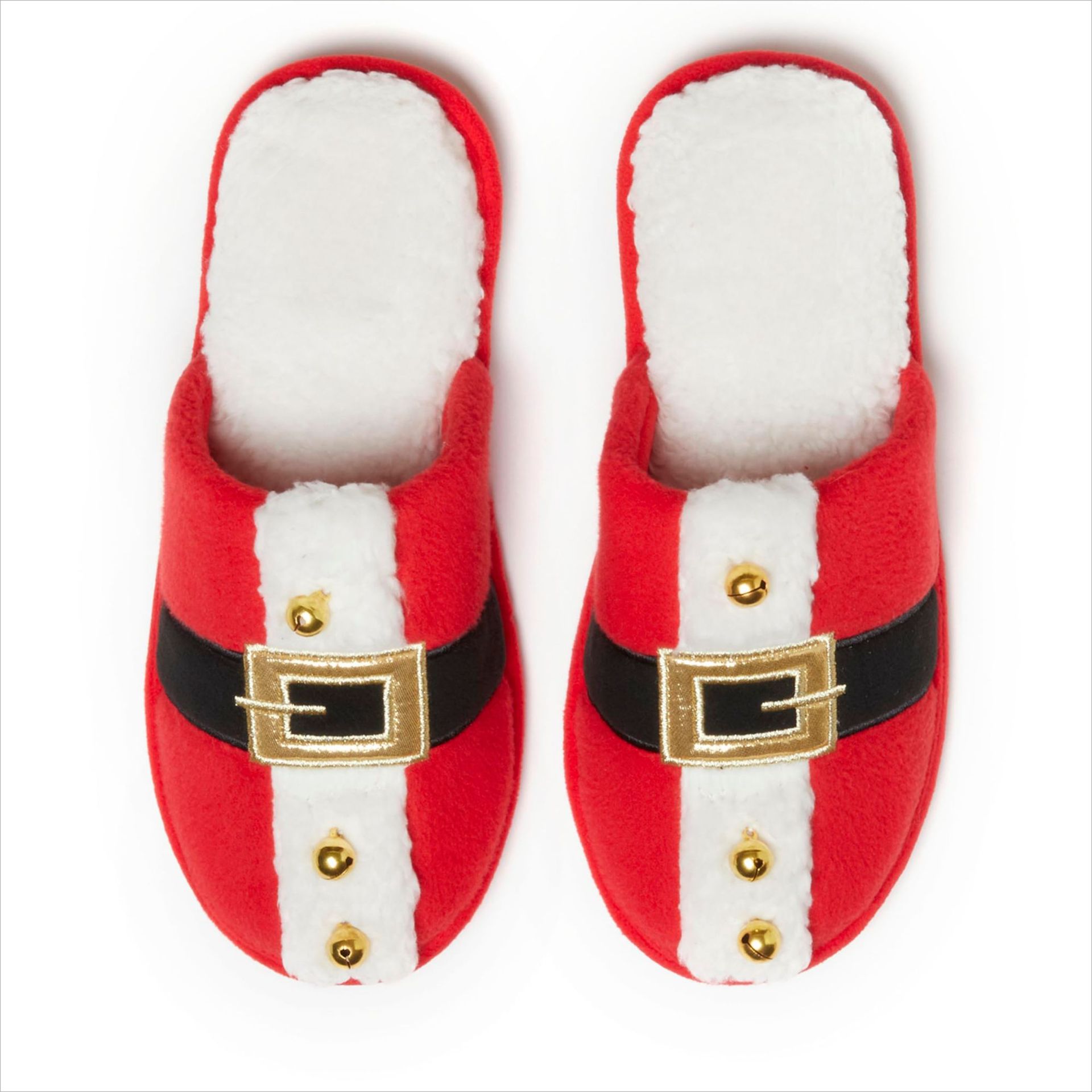 Christmas Warm Slippers With Xmas Elements Embroidery Plush Upper