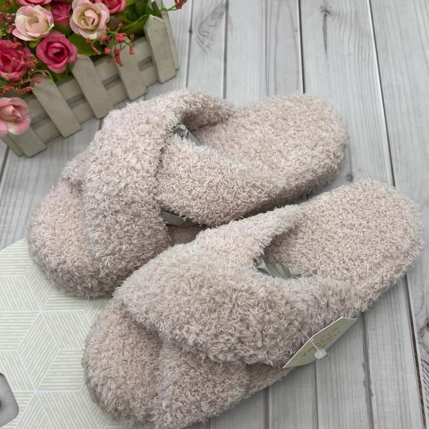 Women's Home Slippers Cross Upper In Pure Color