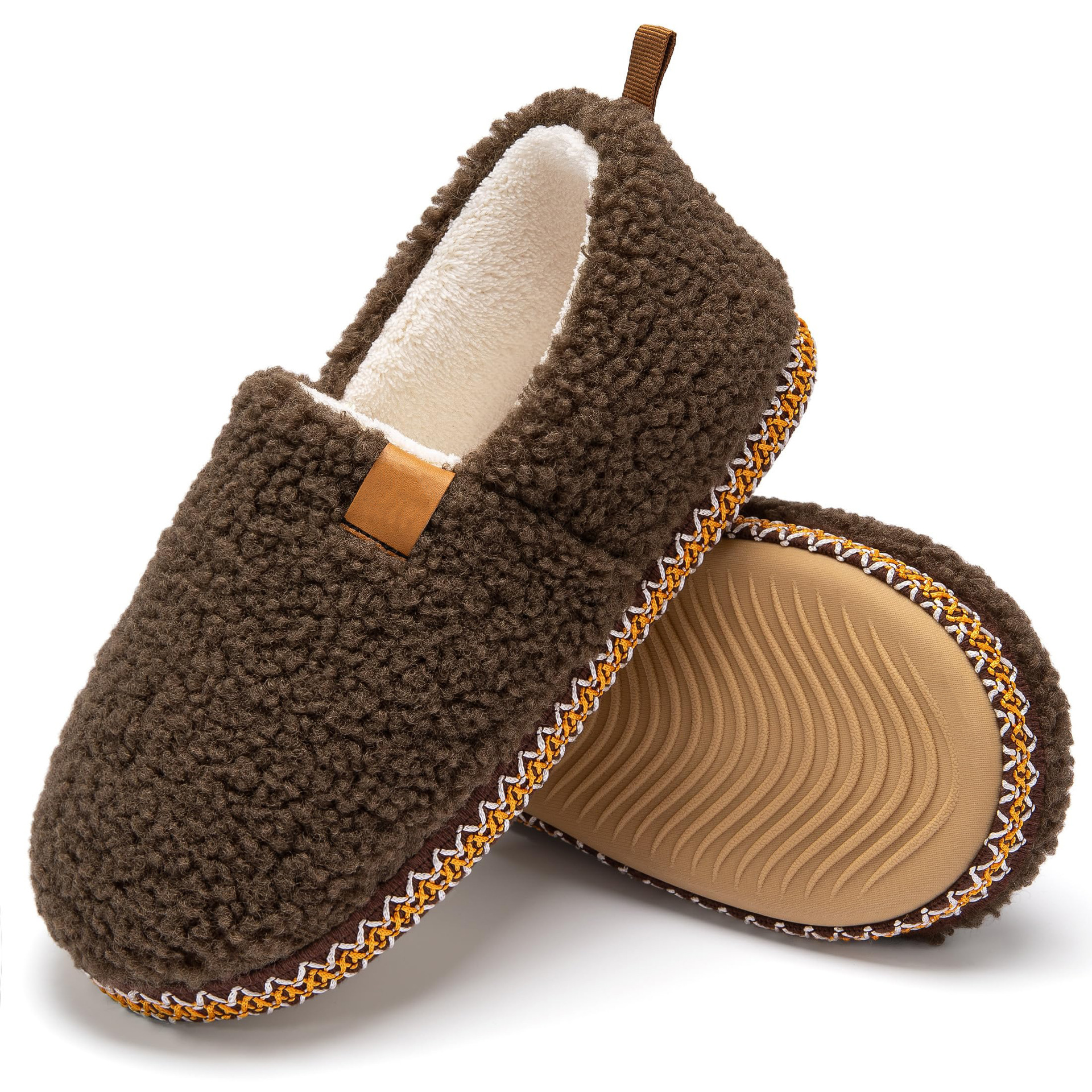 Men's Soft Warm Slipper Shoes With Plush Upper Pure Color