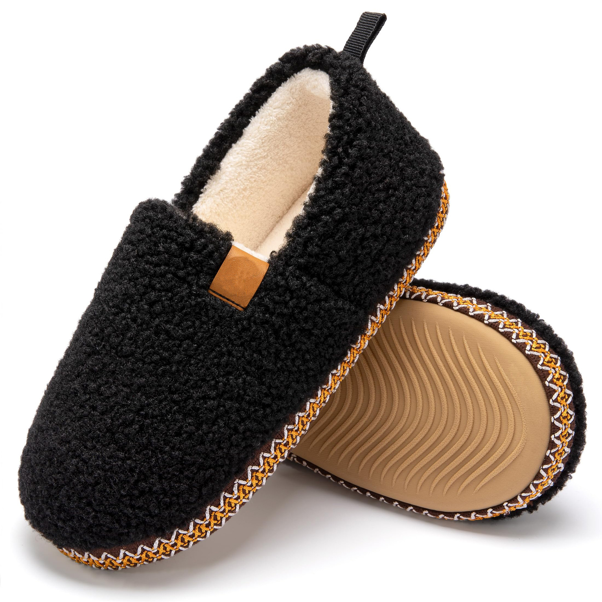 Men's Soft Warm Slipper Shoes With Plush Upper Pure Color